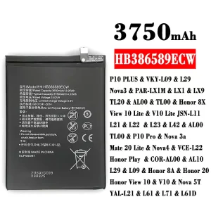 Batteri HB386589ECW til HUAWEI P10 PLUS /Nova3 / Honor 8X / View 10 Lite / P10 Pro / Nova 3a / Mate 20 Lite / Nova4 / Honor 8A / Honor 20 / Honor View 10 / Nova 5T