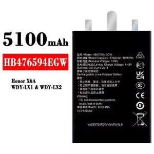 Batteri HB476594EGW til HUAWEI Honor X6A