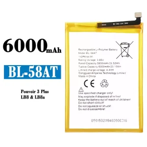Batteri BL-58AT til Tecno Pouvoir 3 Plus