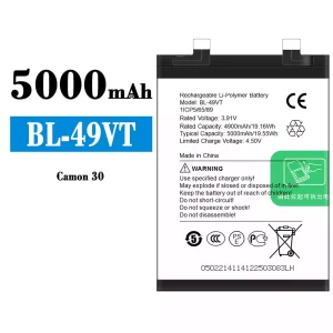 Batteri BL-49VT til Tecno Camon 30