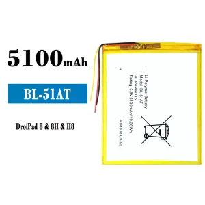 Batteri BL-51AT til Tecno DroiPad 8 / 8H