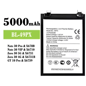 Batteri BL-49PX til Infinix Note 30 Pro / Note 30 VIP / Zero 30 5G / Zero 30 4G / GT 10 Pro