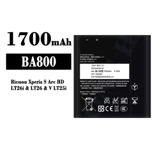 Batteri BA800 til Sony Ricsson Xperia S Arc HD / LT26i / V LT25i / LT26