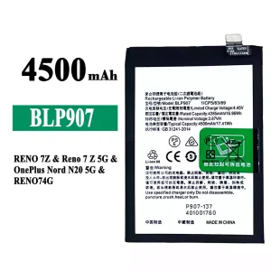 Batteri BLP907 til OPPO RENO 7Z / Reno 7Z 5G / RENO 7 4G / RENO 8 4G /OnePlus Nord N20 5G