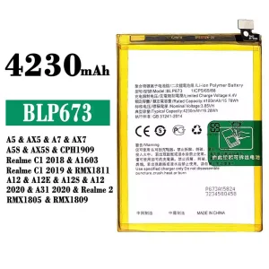 Batteri BLP673 til OPPO A5 / AX5 / A7 / AX7 / A5S / AX5S / A12 / A12E / A12S / A12 2020 / A31 2020 / Realme 2/Realme C1 2018 / Realme C1 2019