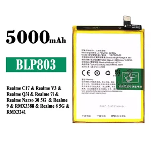 Batteri BLP803 til OPPO Realme C17 / Realme V3 / Realme Q3i / Realme 7i / Realme Narzo 30 5G / Realme 9 / Realme 8 5G