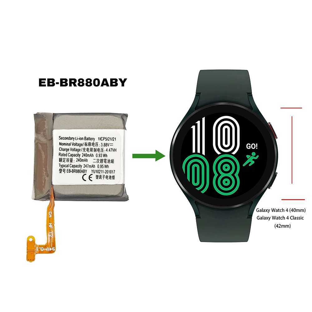Batteri EB-BR880ABY til Samsung Galaxy Watch 4 (40mm) SM-R860 SM-R865,Galaxy Watch 4 Classic (42mm) SM-R880 SM-R885 - Billede 4